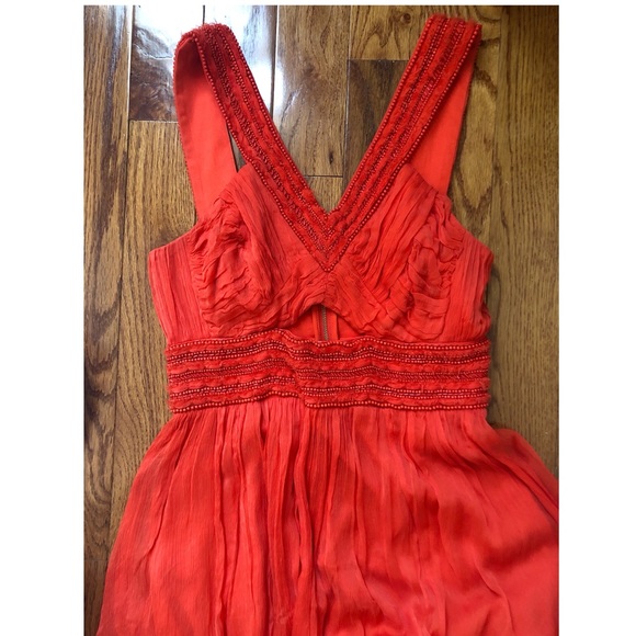 Orange French Connection Cocktail Dress Sz 8 - Picture 3 of 5